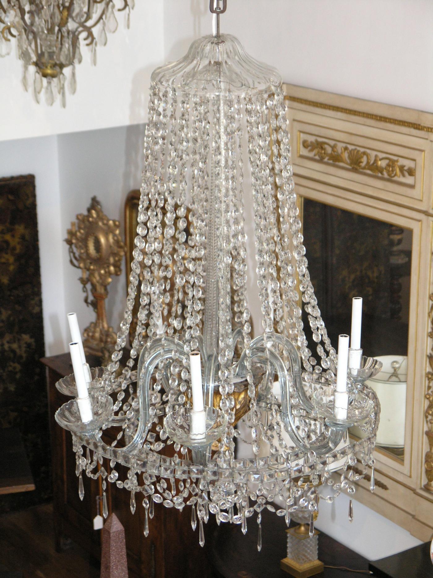 Italian Neoclassical Chandelier, 19th Century For Sale 4