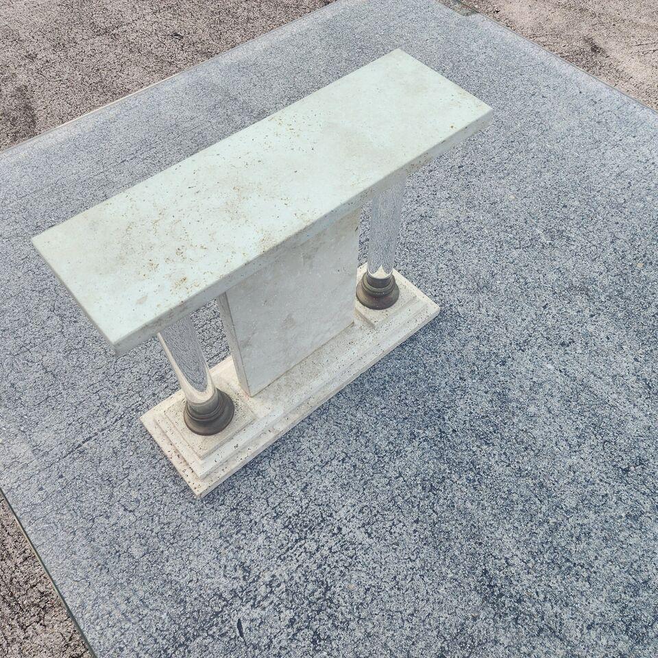 Italian Neoclassical Coffee Table Lucite Marble Glass 1970s For Sale 6