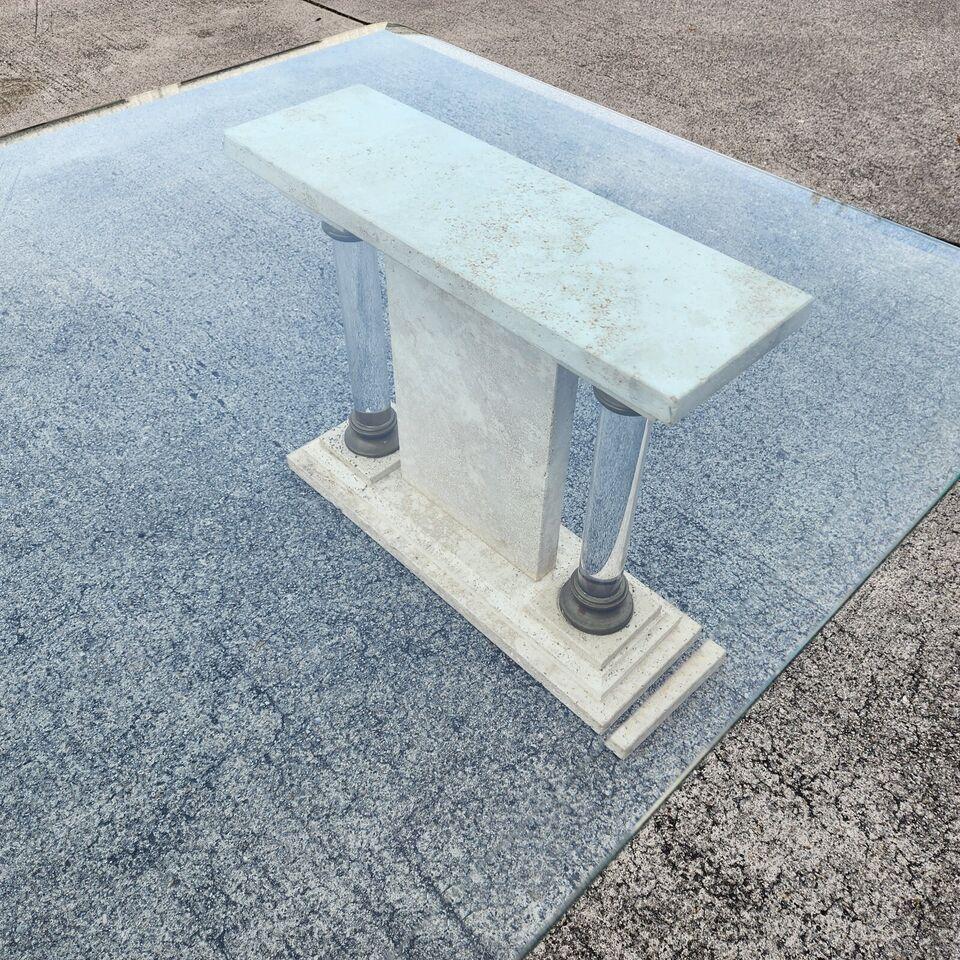 Italian Neoclassical Coffee Table Lucite Marble Glass 1970s For Sale 7
