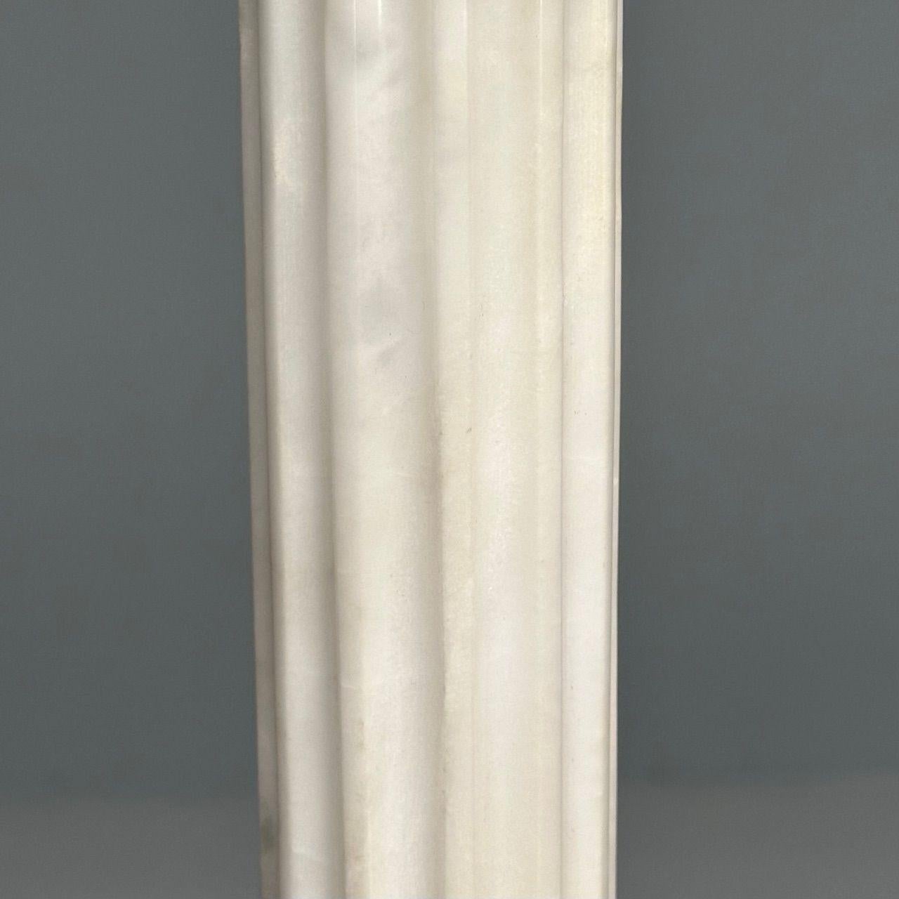 Italian Neoclassical, Column Motif Table Lamps, Marble, Italy, 1950s For Sale 4