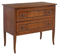 Italian Neoclassical Commode with Two Banded Drawers, 19th Century