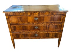 Italian Neoclassical Commode With Walnut Veneer, 18th Century