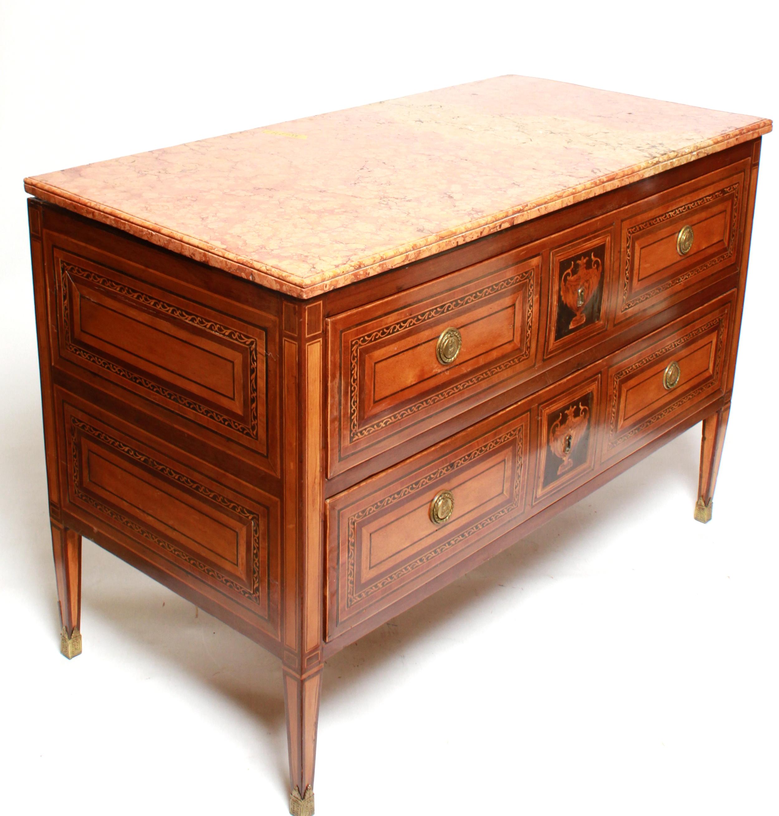Marquetry Italian Neoclassical Commodes Attributed to Giuseppe Maggiolini