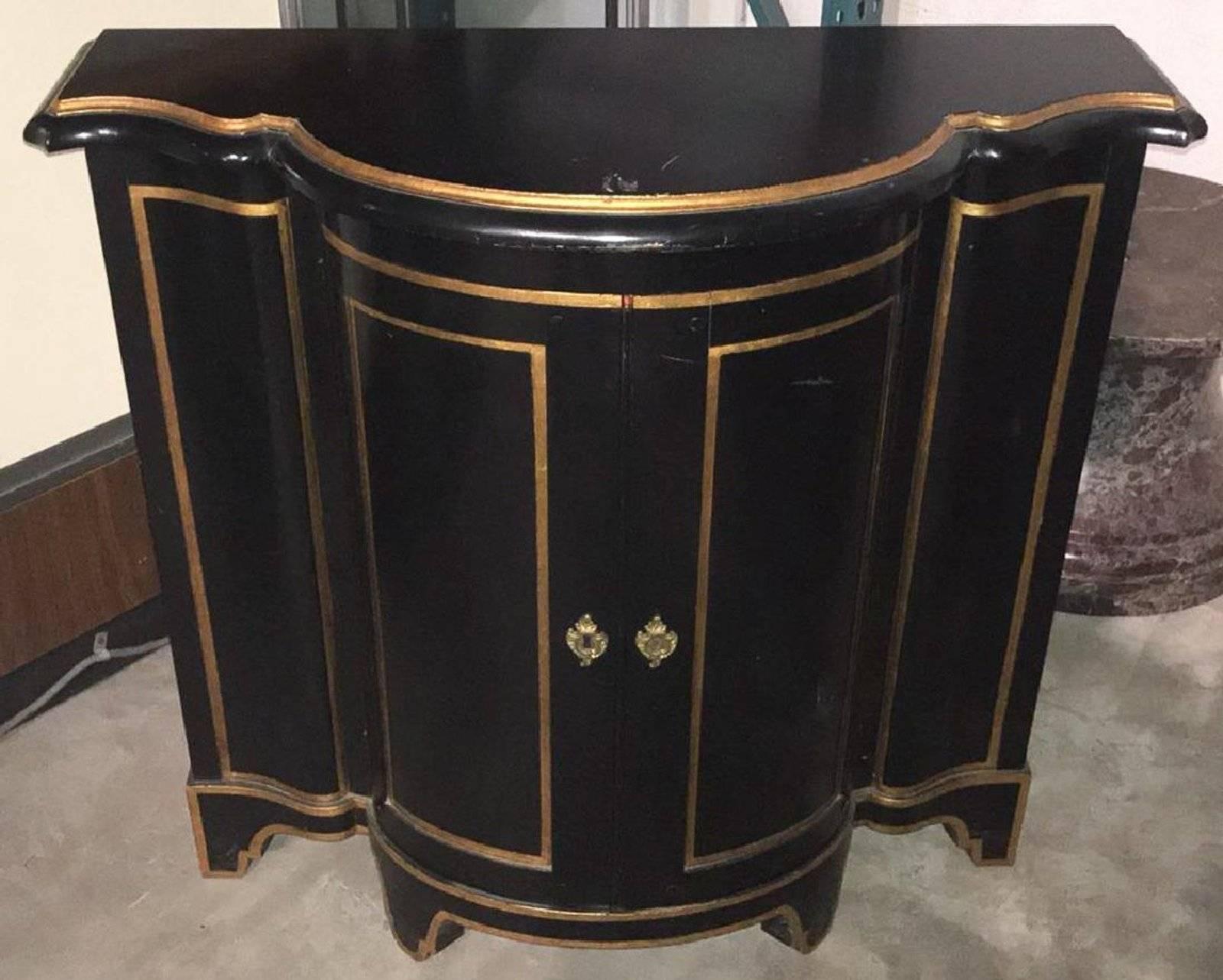 Gilt Italian Neoclassical Console Cabinet