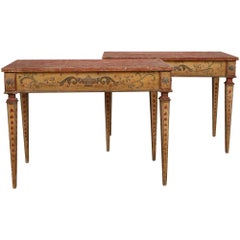 Italian Neoclassical Consoles, a Pair, 19th Century, Origin: Italy