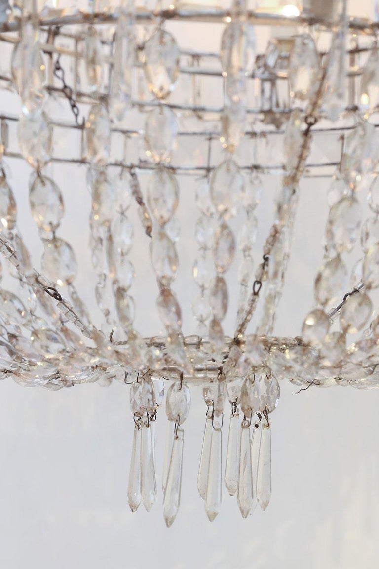 Italian Neoclassical Crystal Chandelier In Good Condition For Sale In Houston, TX