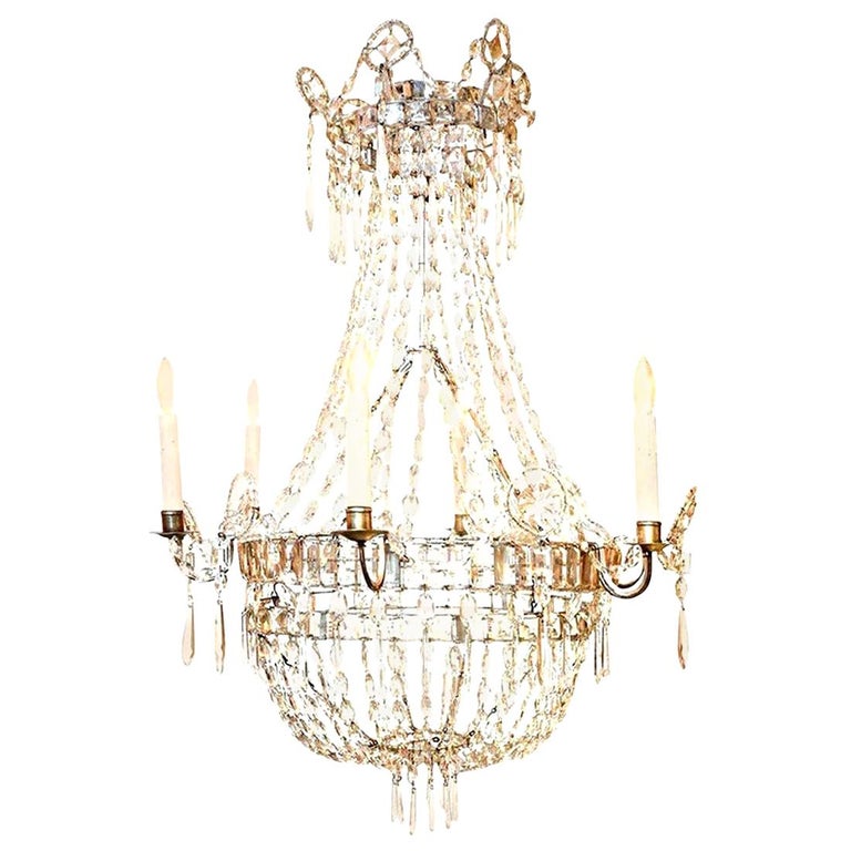 Italian Neoclassical Crystal Chandelier For Sale 6