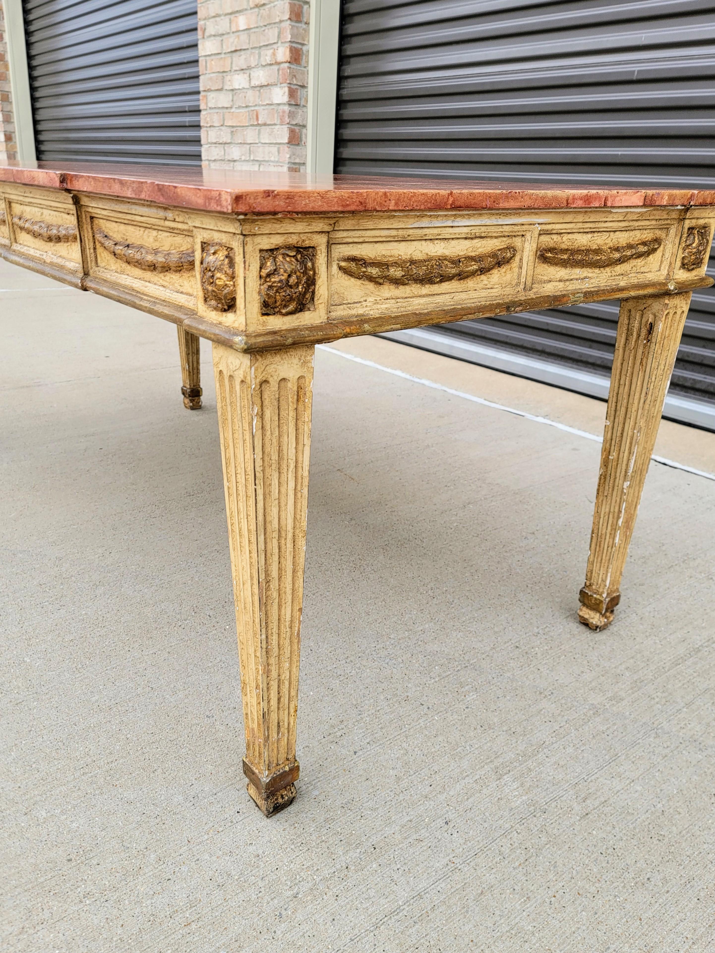 Gesso Italian Neoclassical Early 20th Century Dining Table For Sale