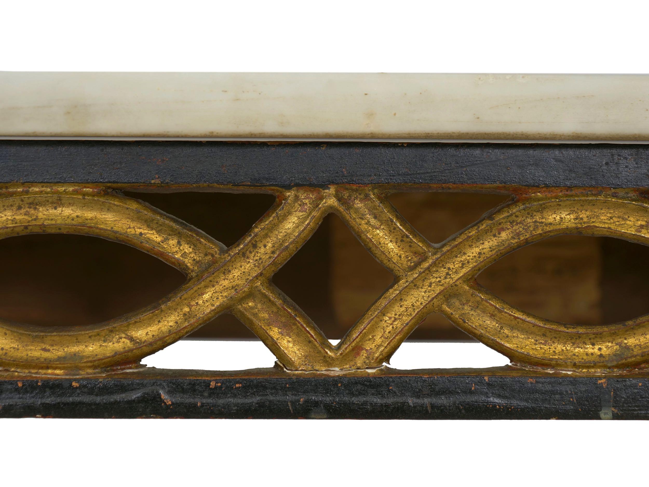 Italian Neoclassical Ebony Painted Marble-Top Console Table, 19th Century 6