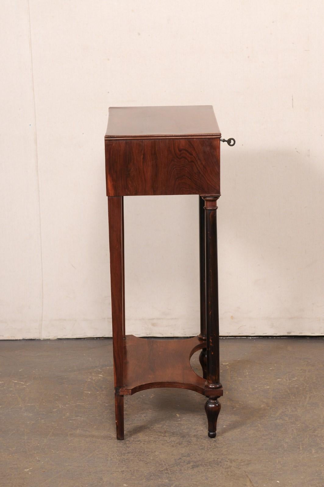 Wood Italian Neoclassical End Table w/Drawer, Circa 1820's For Sale