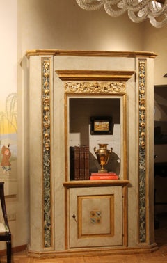 19th Century Italian Neoclassical Faux Marble Lacquered Bookcases, Parcel Gilt