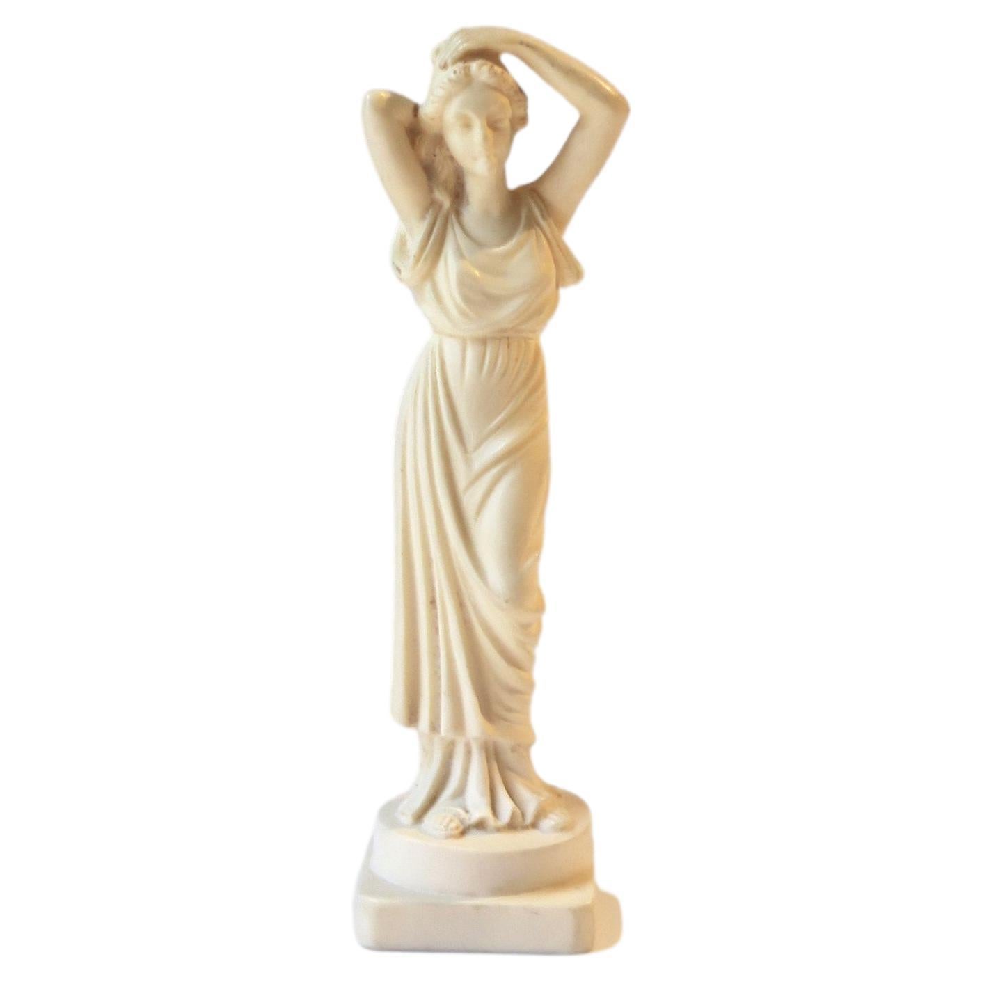 Italian Neoclassical Female Resin Sculpture Statue Decorative Object, Small For Sale