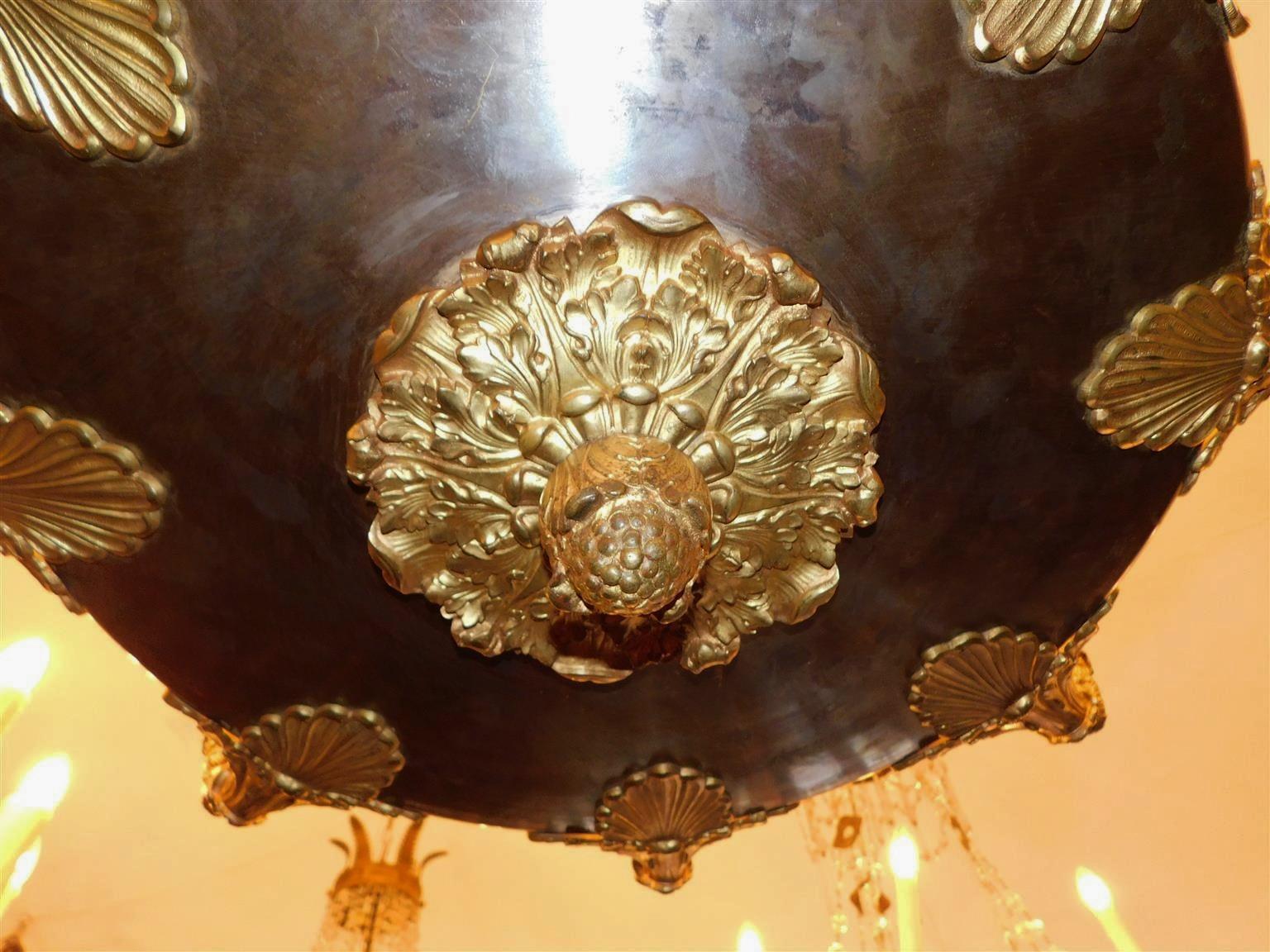 Italian Neoclassical Gilt Bronze Figural & Foliage Filigree Chandelier, C. 1815 For Sale 8