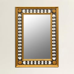 Italian Neoclassical Framed Mirror with Interlocking Rings