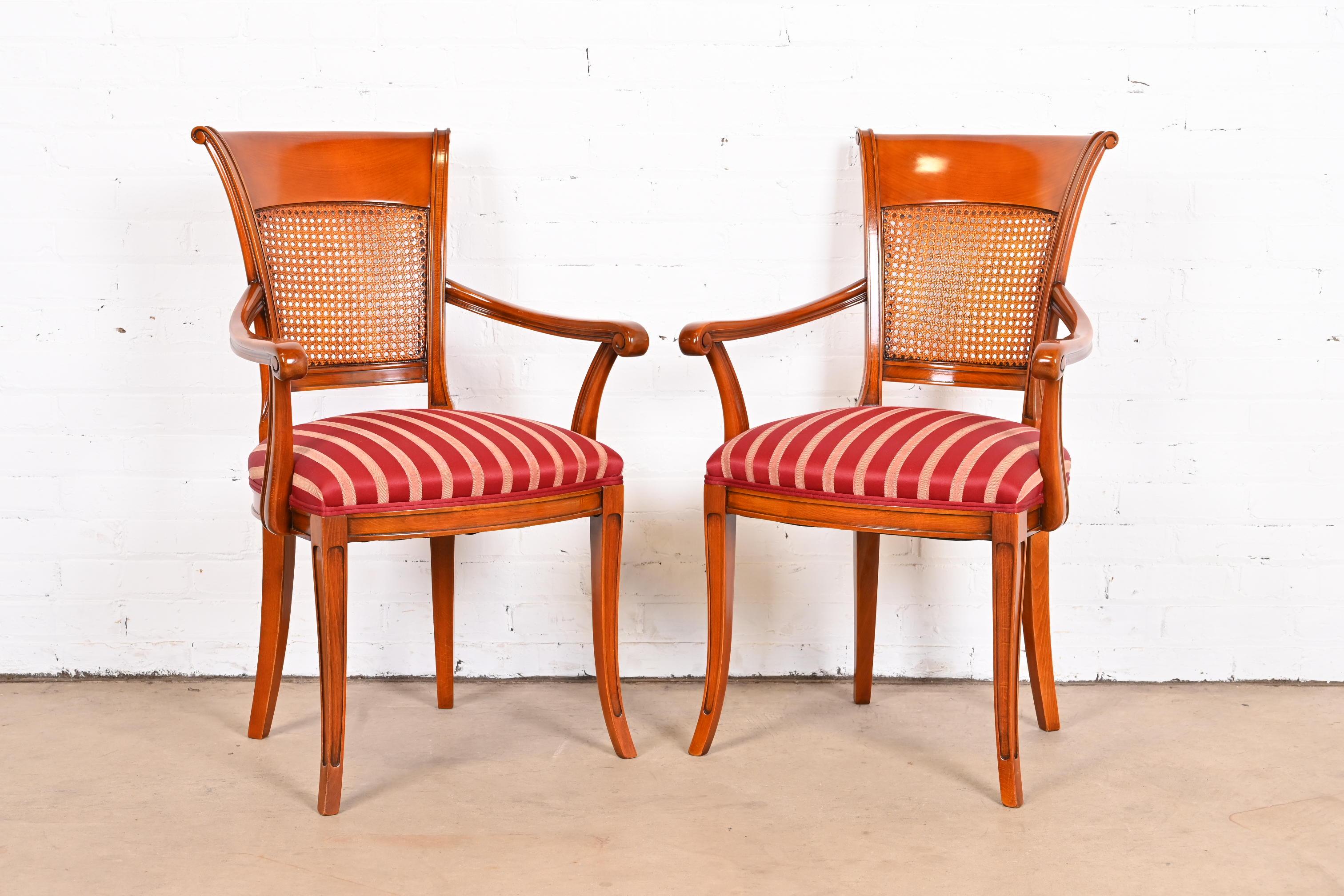 Italian Neoclassical Fruitwood Dining Chairs, Set of Eight 9