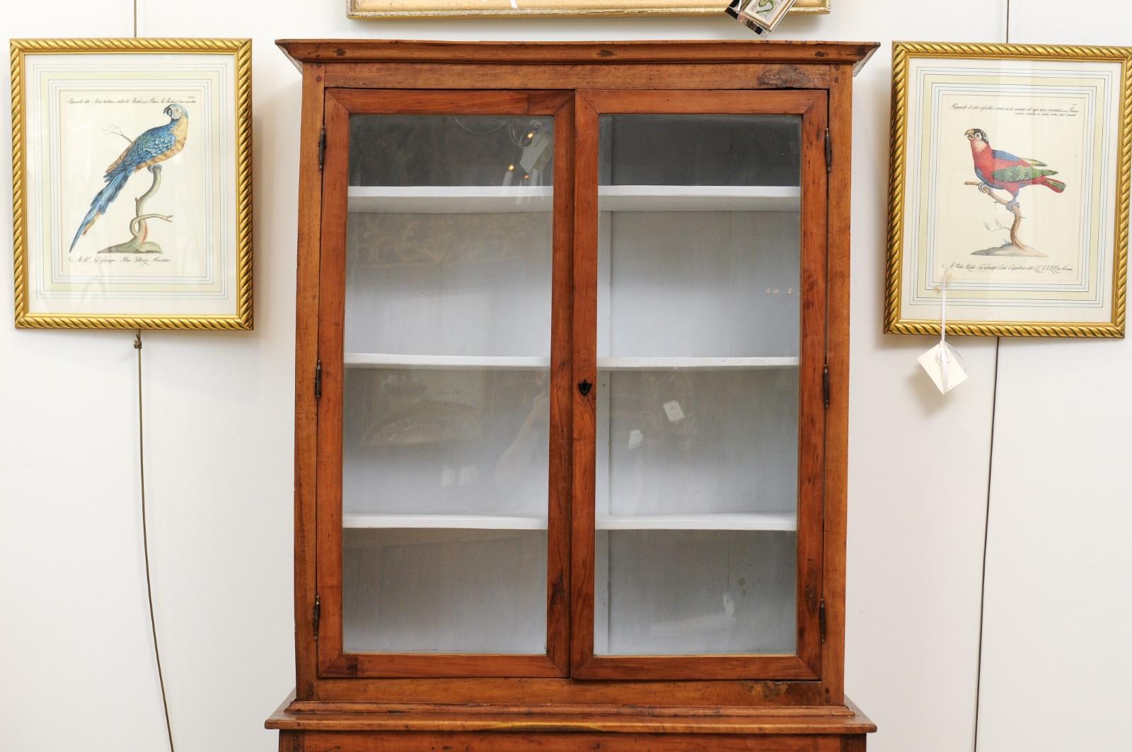 Italian Neoclassical Fruitwood Glass Paneled Door Bookcase, circa 1790 5