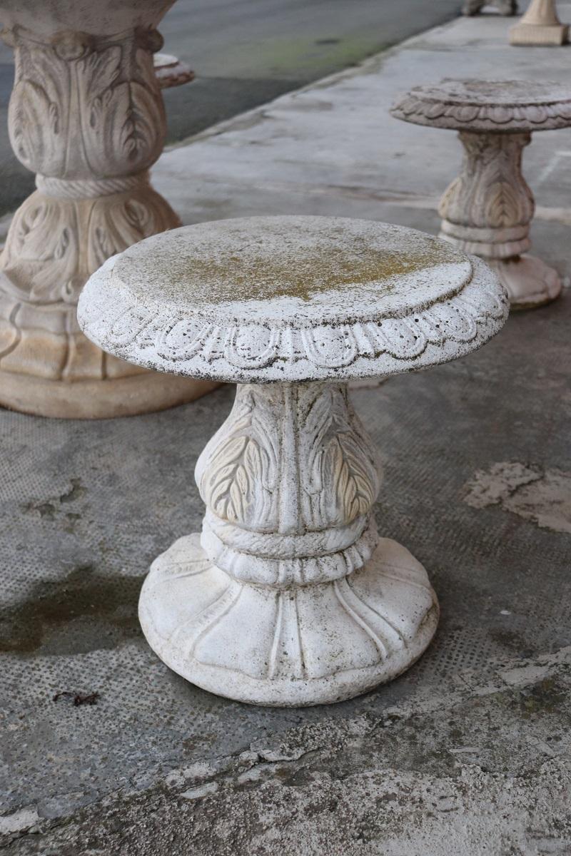 Italian Neoclassical Garden Table with Four Stools For Sale 2