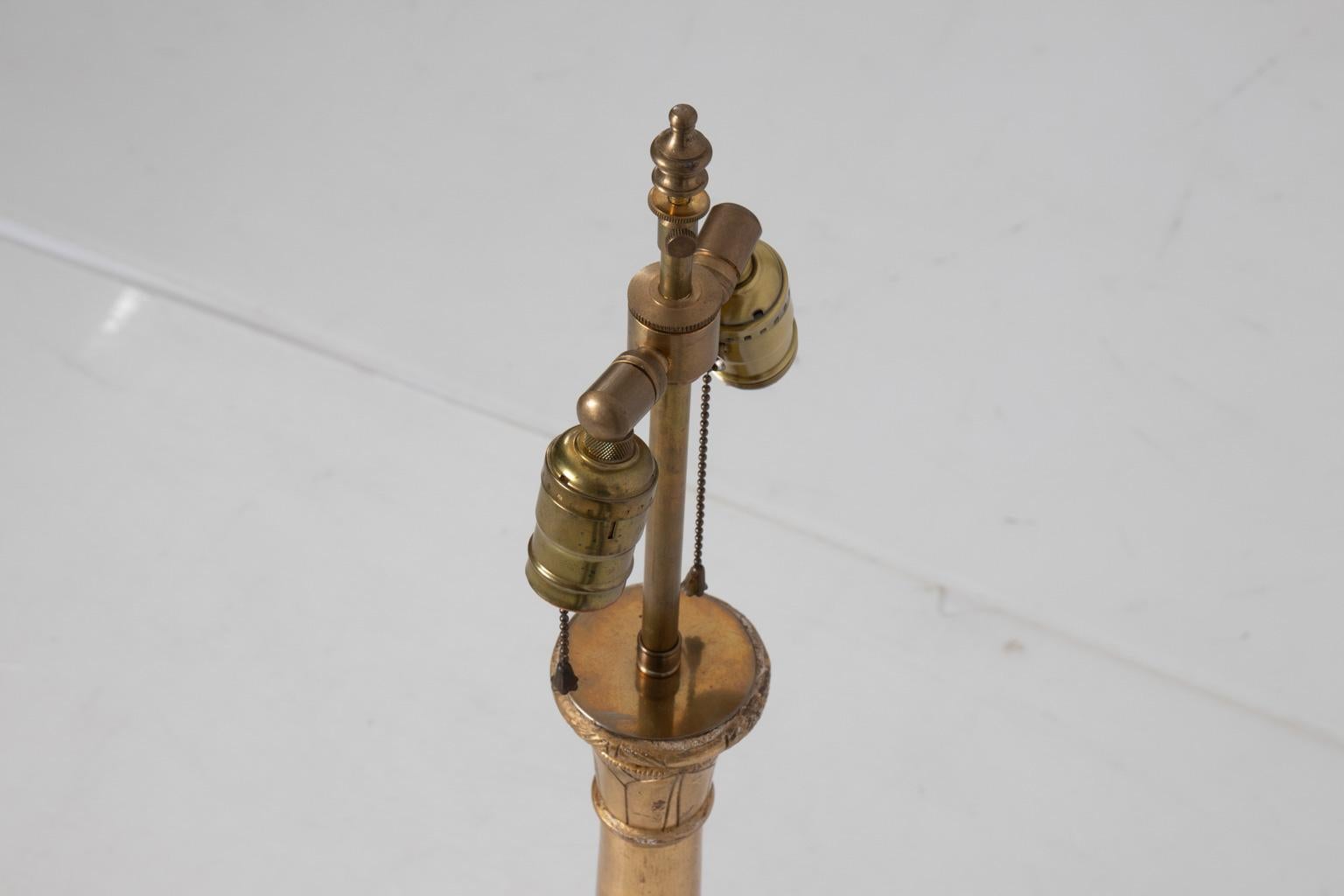 Italian Neoclassical Gilded Column Lamp 1