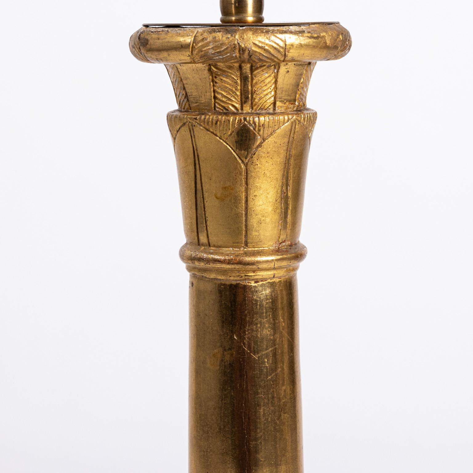 Italian Neoclassical Gilded Column Lamp 3