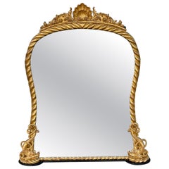 Italian Neoclassical Gilt Shell
Foliage Crest Dolphin Rope Wall Mirror, C 1780 Italian Neoclassical Gilt Shell
Foliage Crest Dolphin Rope Wall Mirror, C 1780
