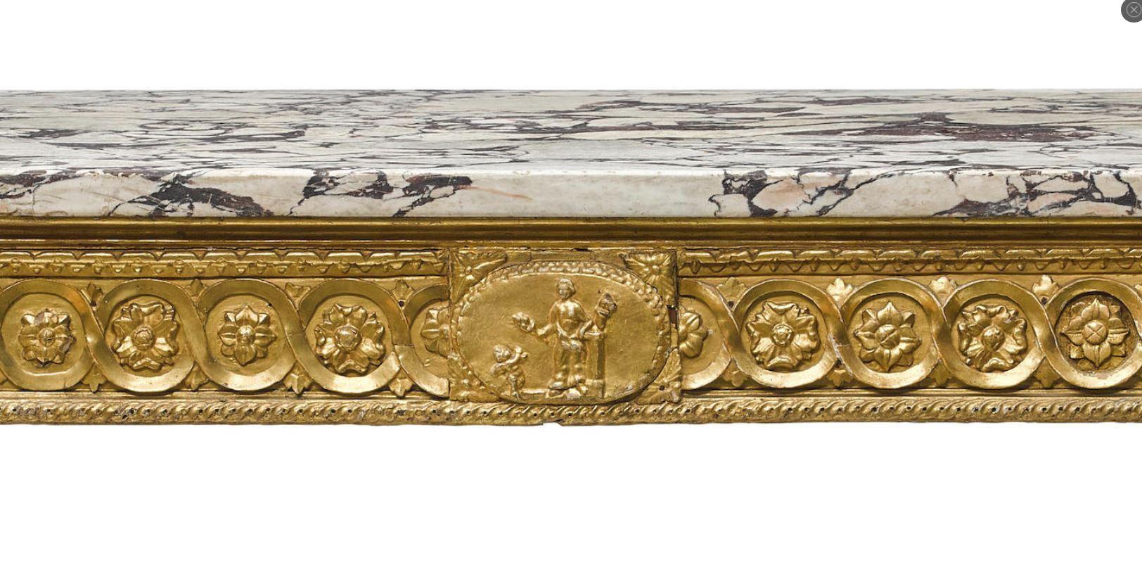 Italian Neoclassical Giltwood Console, 18th Century In Good Condition In Cypress, CA