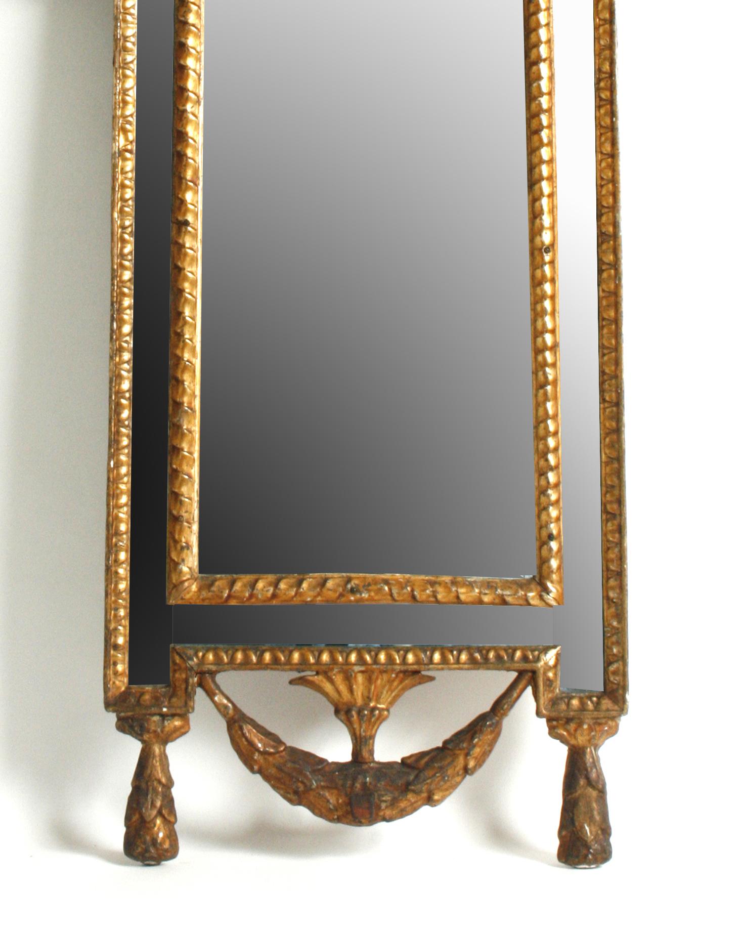 18th Century and Earlier Italian Neoclassical Giltwood Mirror, c1790