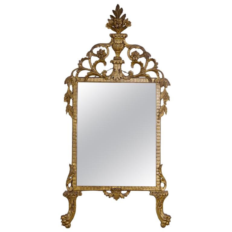 Miroir italien néoclassique en bois doré