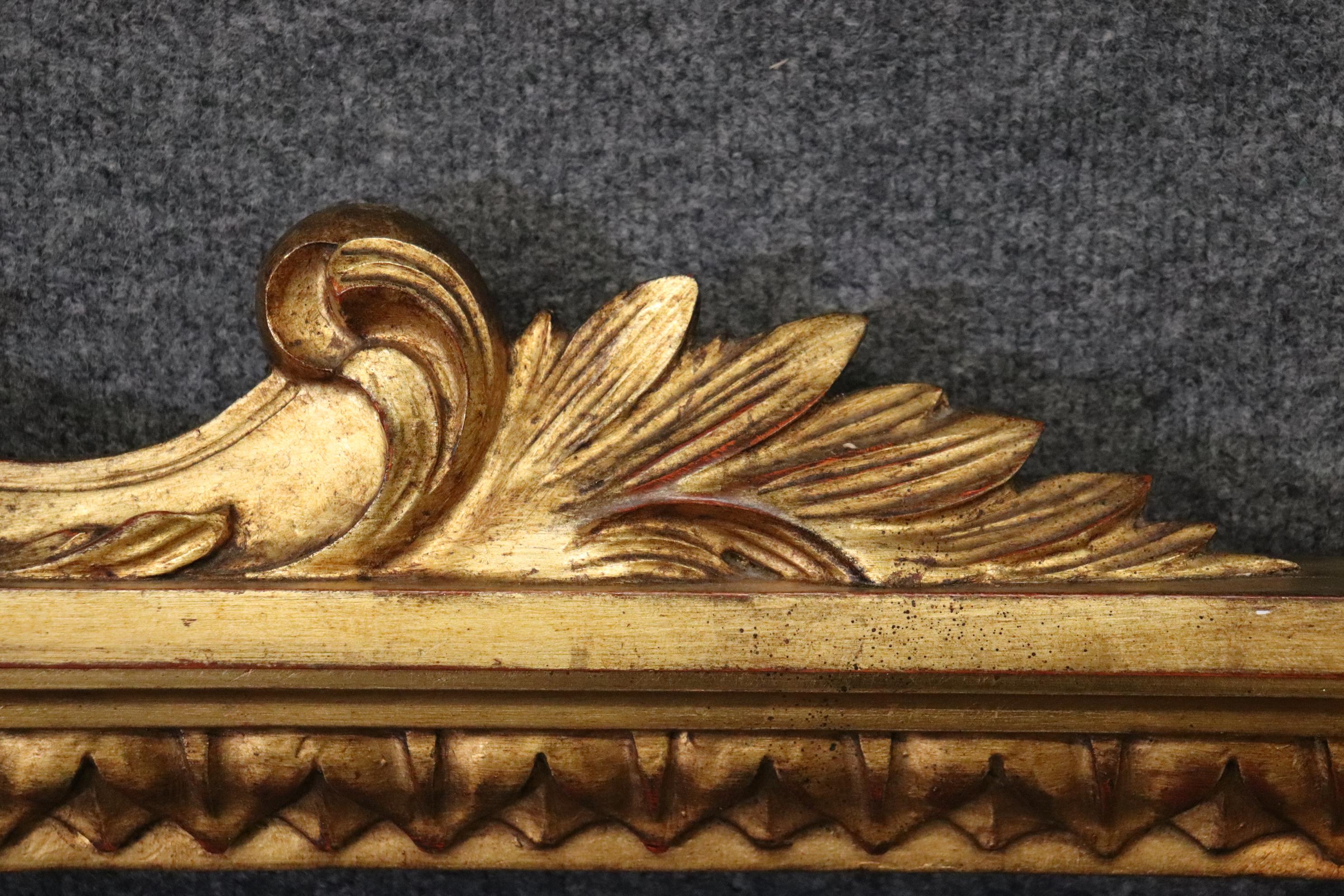 Italian Neoclassical Gold Leaf Gilded King Size Headboard Bed, circa 1950 2