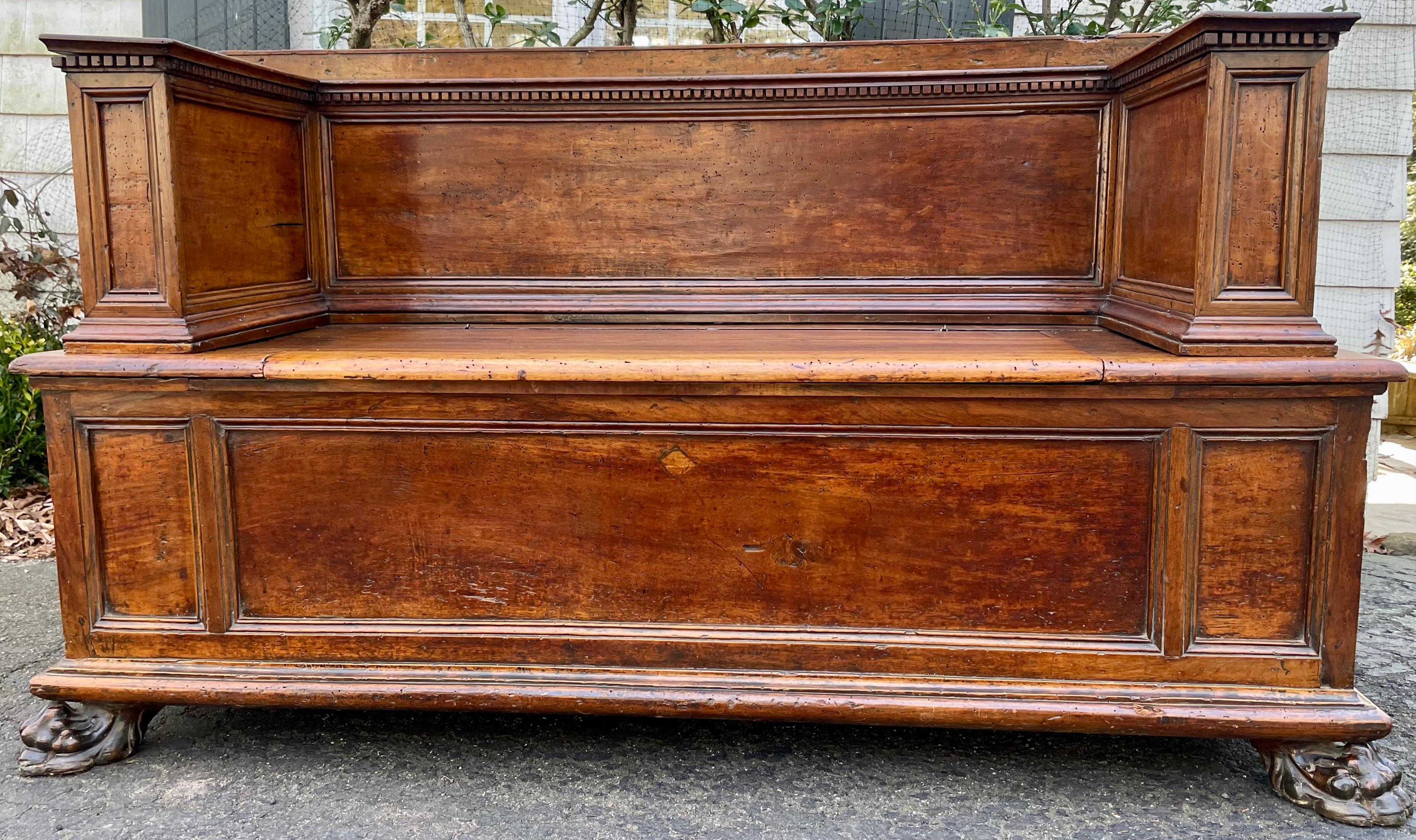 Empire Italian Neoclassical Hall Bench For Sale
