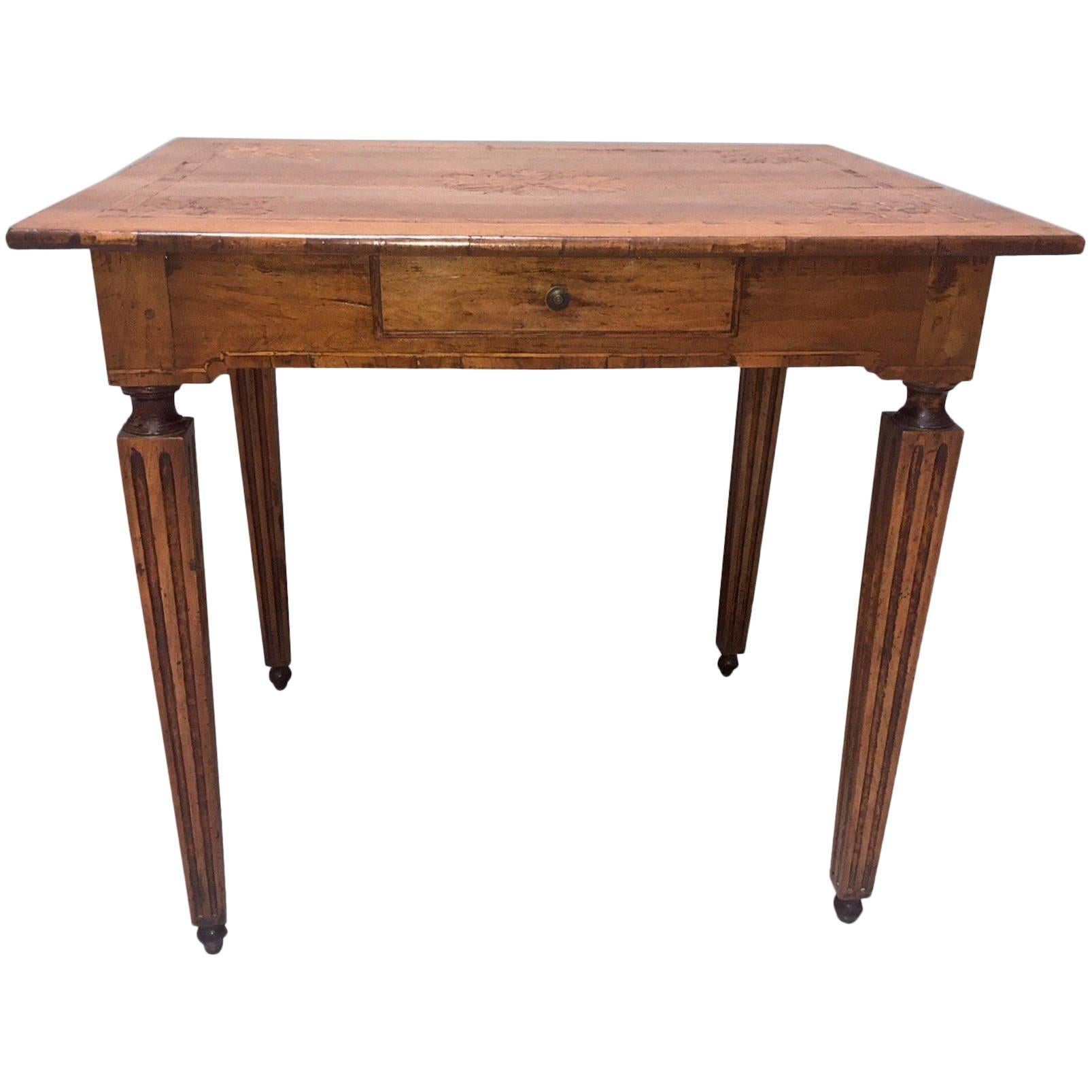 Italian Neoclassical Inlaid Walnut Centre Table