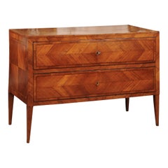 Italian Neoclassical Inlaid Walnut Commode, circa 1790 Italian Neoclassical Inlaid Walnut Commode, circa 1790