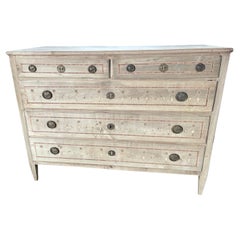 Italian Neoclassical Louis XVI Bleached Walnut Commode, Chest Of Drawers
