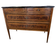 Italian Neoclassical Louis XVI Commode With Walnut Veneer