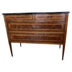 Italian Neoclassical Louis XVI Commode With Walnut Veneer