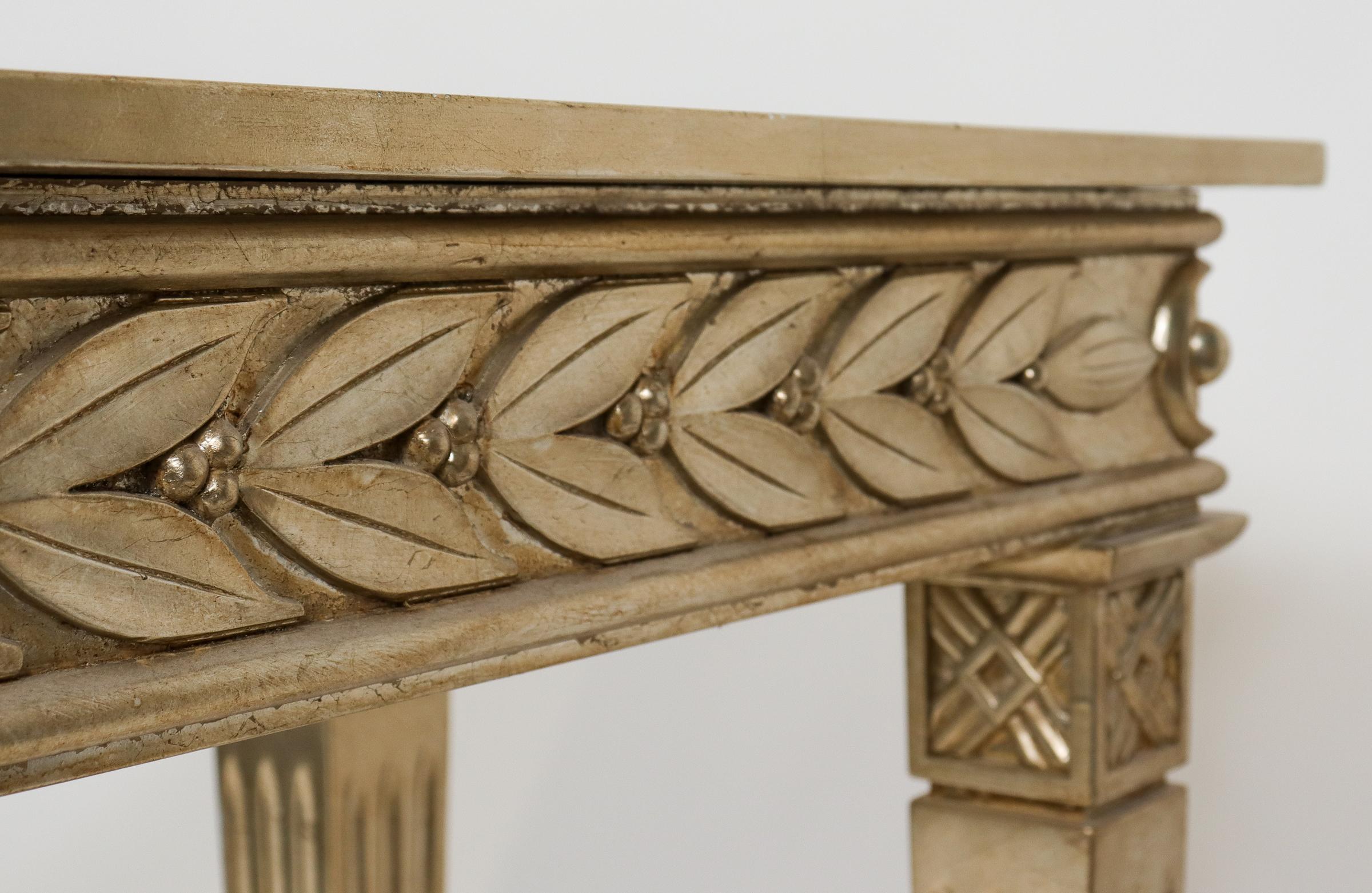 Neoclassical Revival Italian Neoclassical Manner Silver-Gilt Console Table