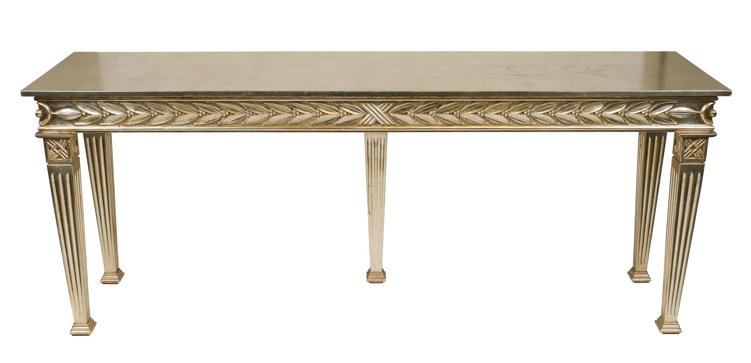 Italian Neoclassical Manner Silver-Gilt Console Table In Good Condition In New York, NY