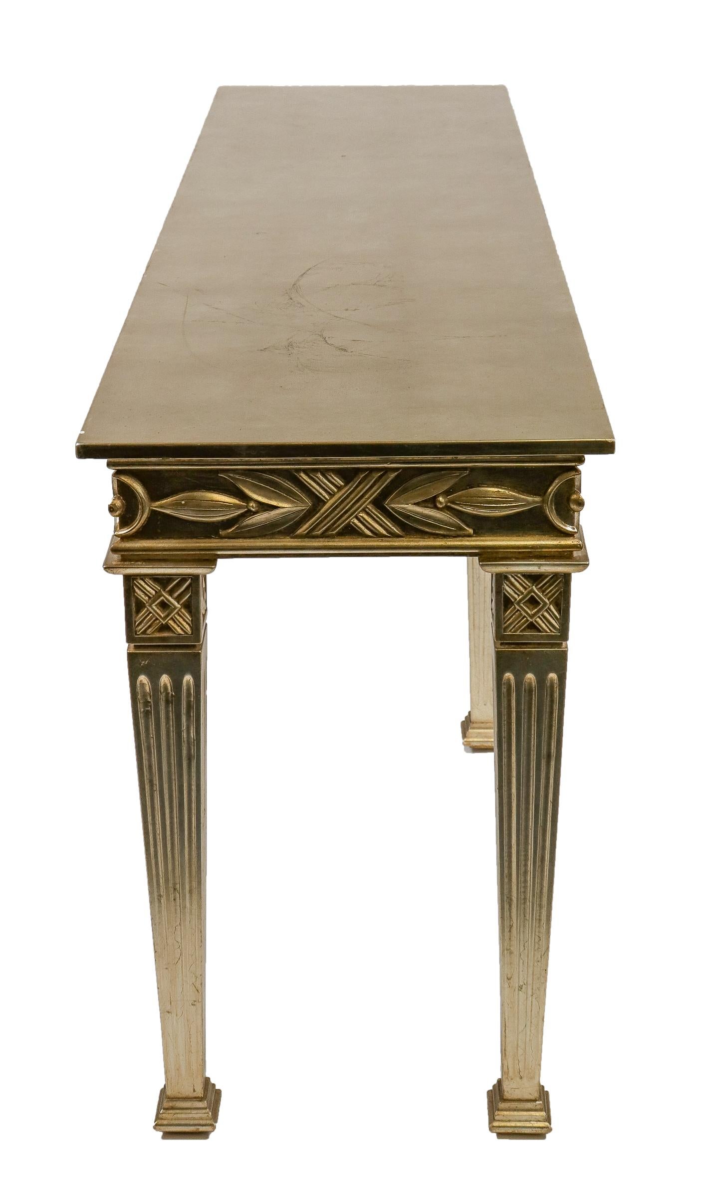 20th Century Italian Neoclassical Manner Silver-Gilt Console Table