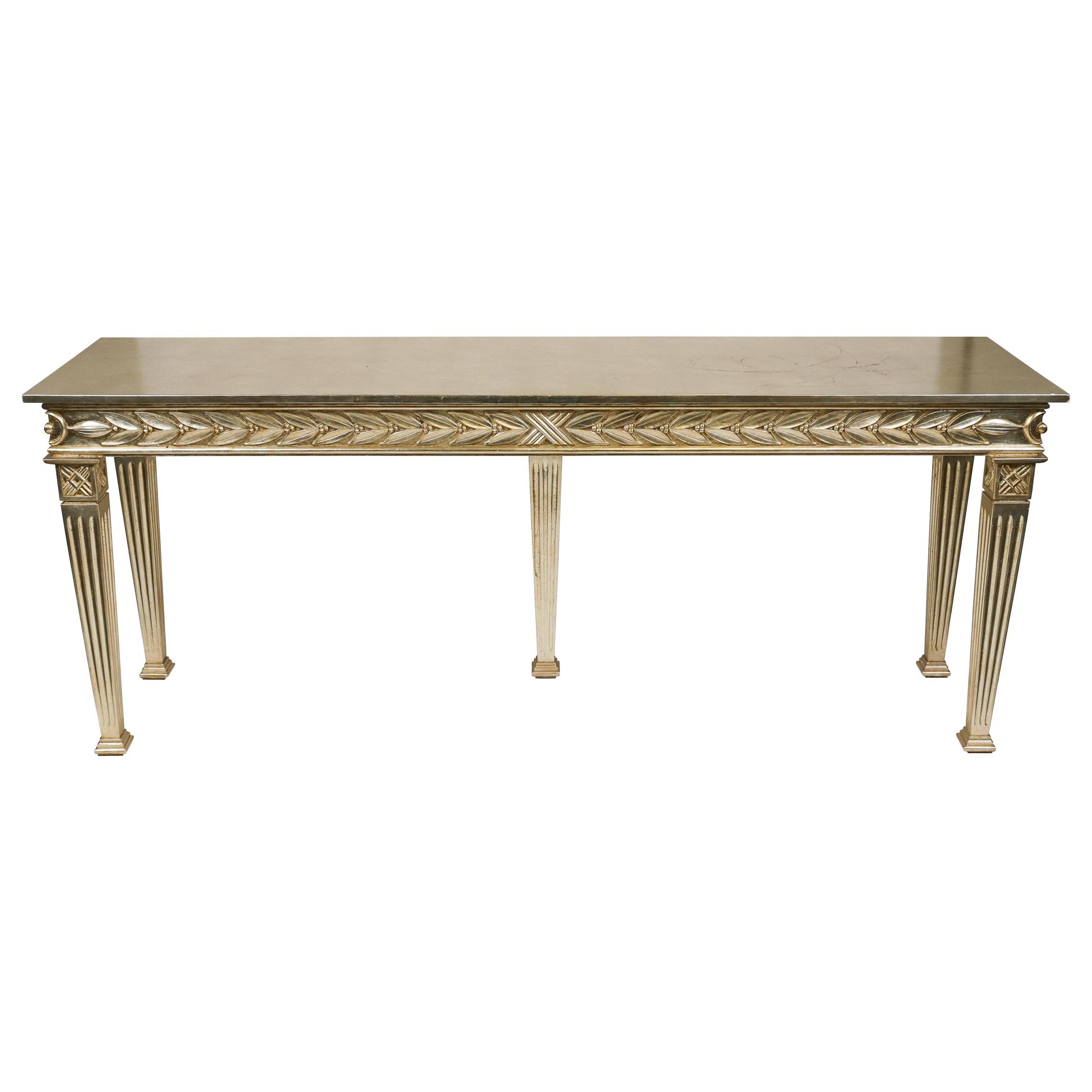 Italian Neoclassical Manner Silver-Gilt Console Table