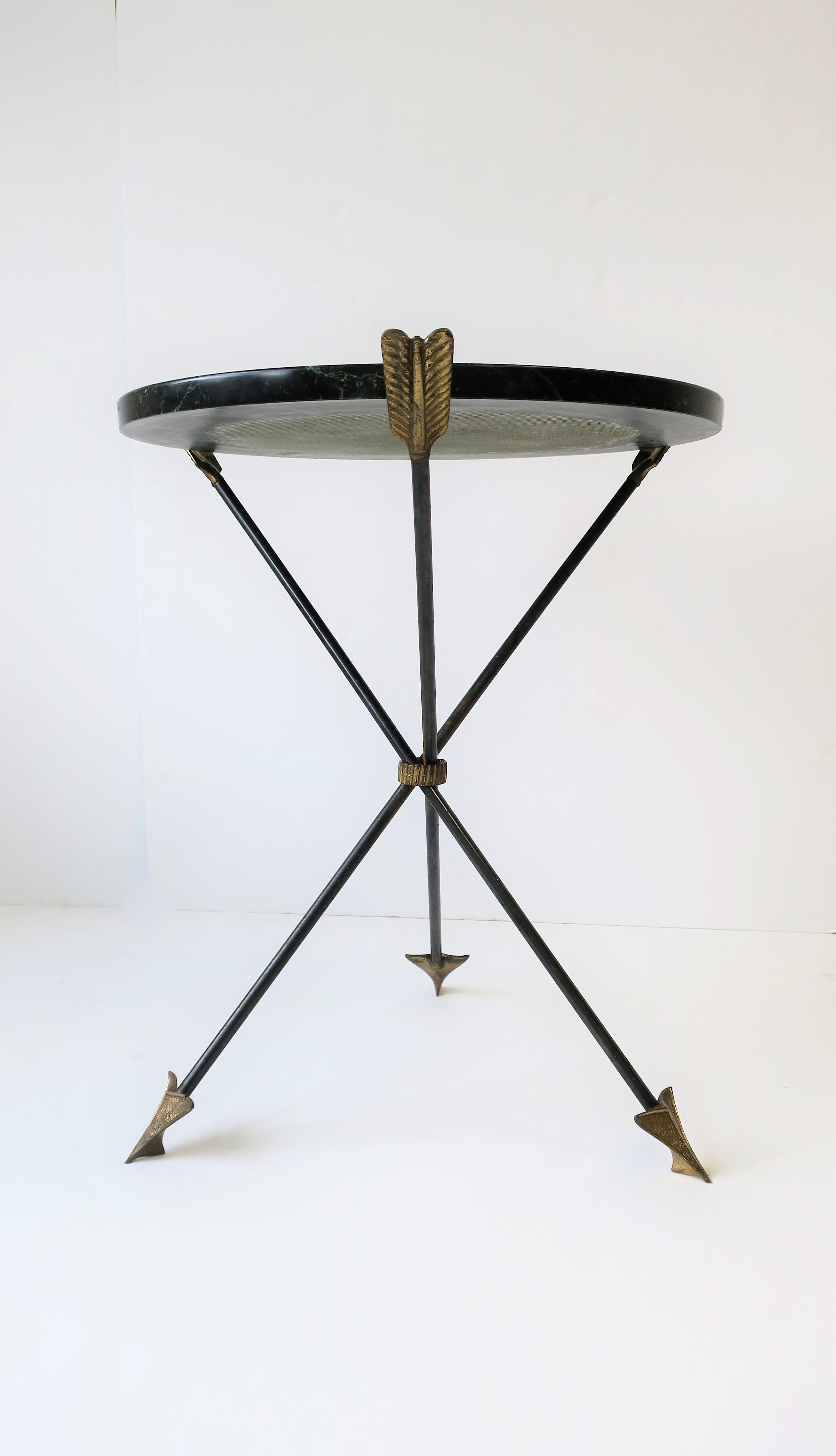 Italian Neoclassical Marble and Brass Tripod Side Table or Guéridon 9