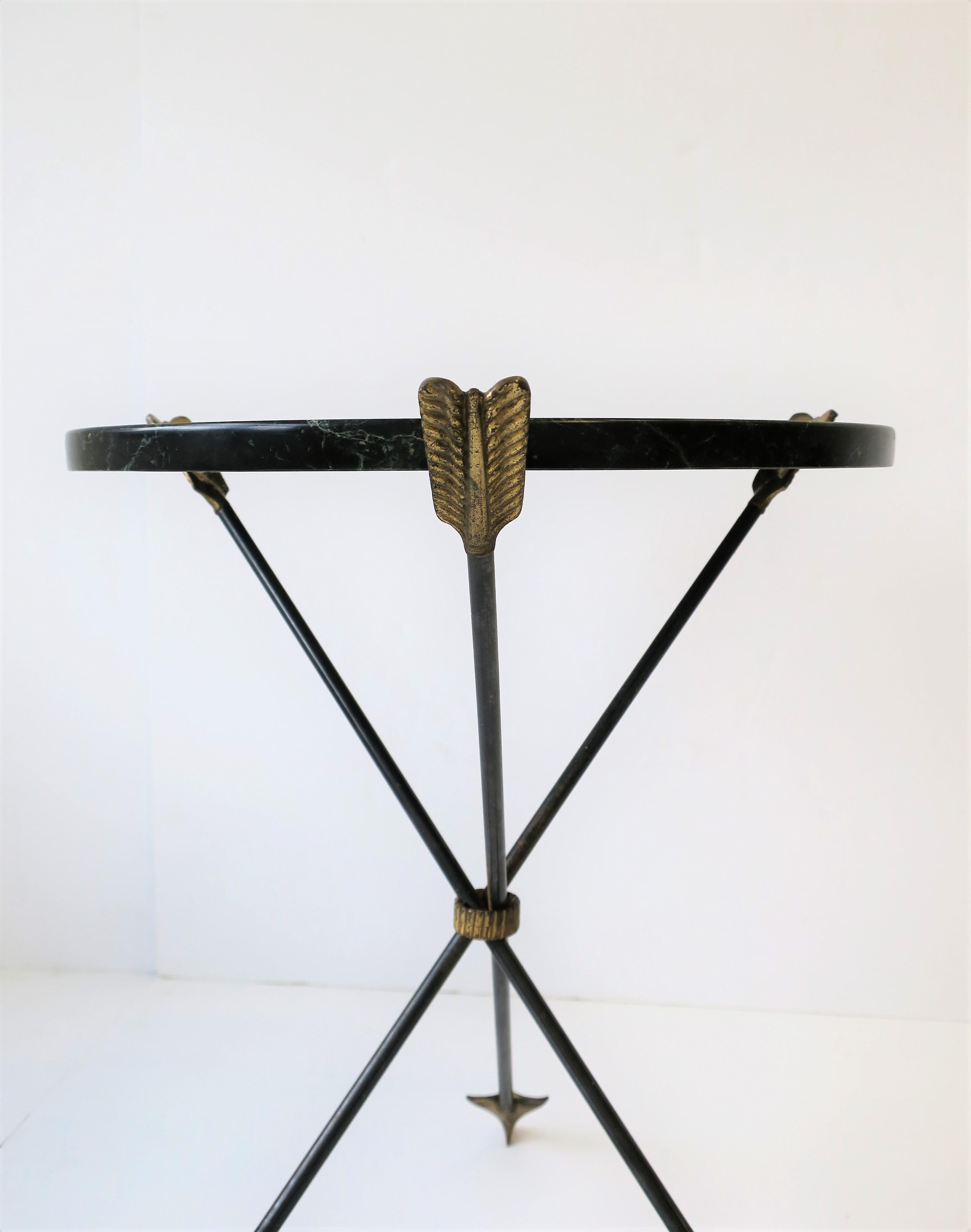 Italian Neoclassical Marble and Brass Tripod Side Table or Guéridon 10