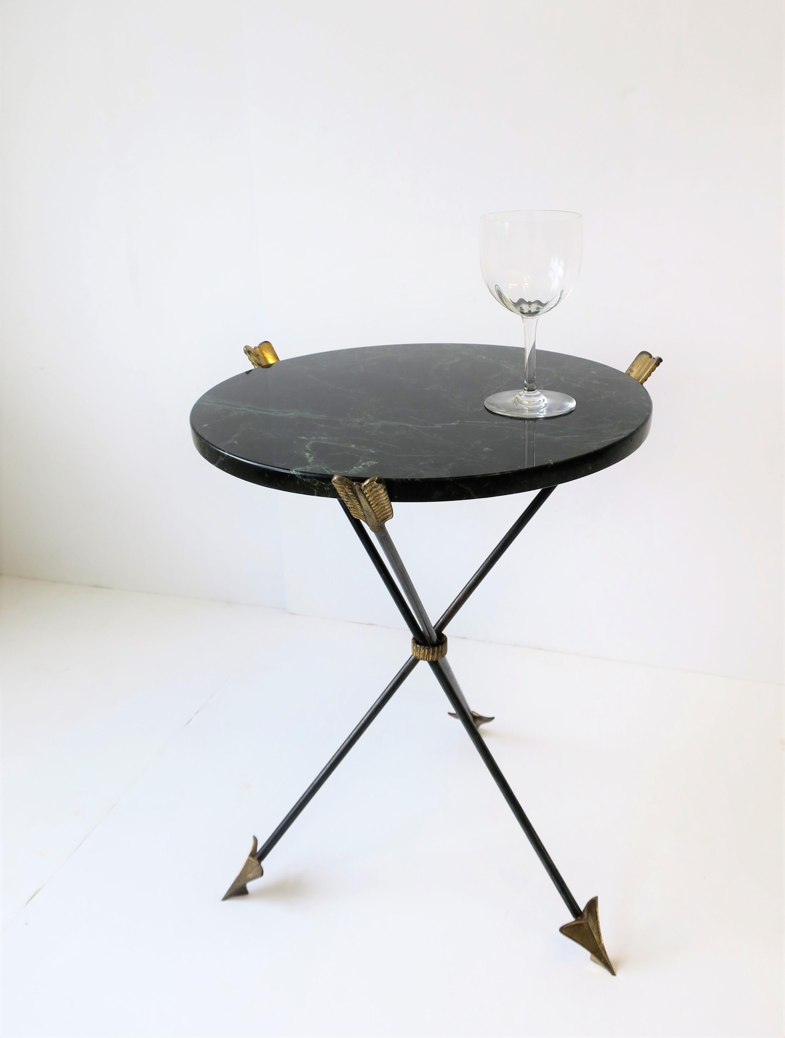 Italian Neoclassical Marble and Brass Tripod Side Table or Guéridon 2