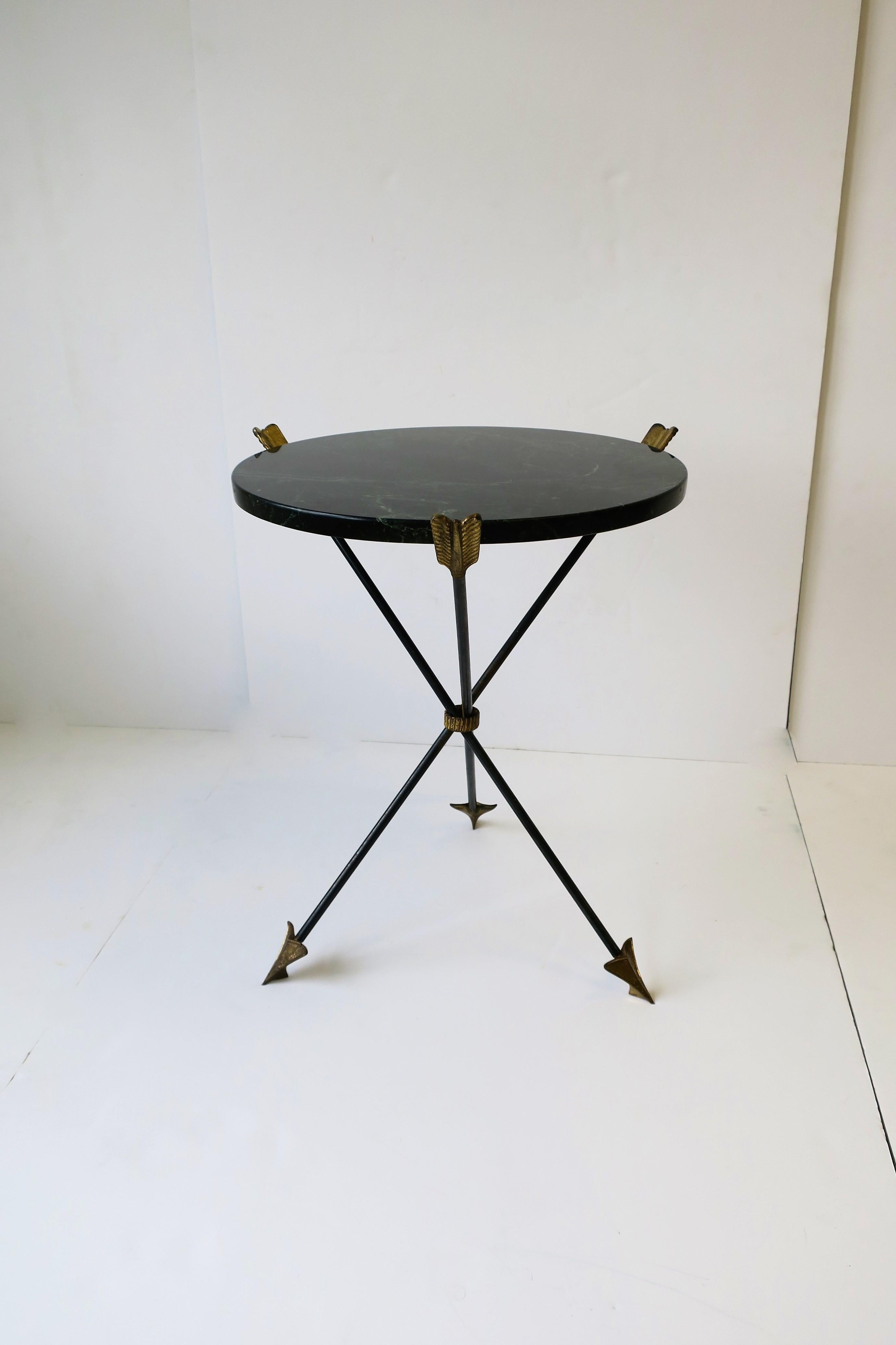 Italian Neoclassical Marble and Brass Tripod Side Table or Guéridon 3