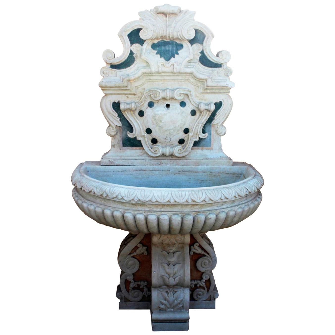 Italian Marble Wall Fountain For Sale at 1stDibs