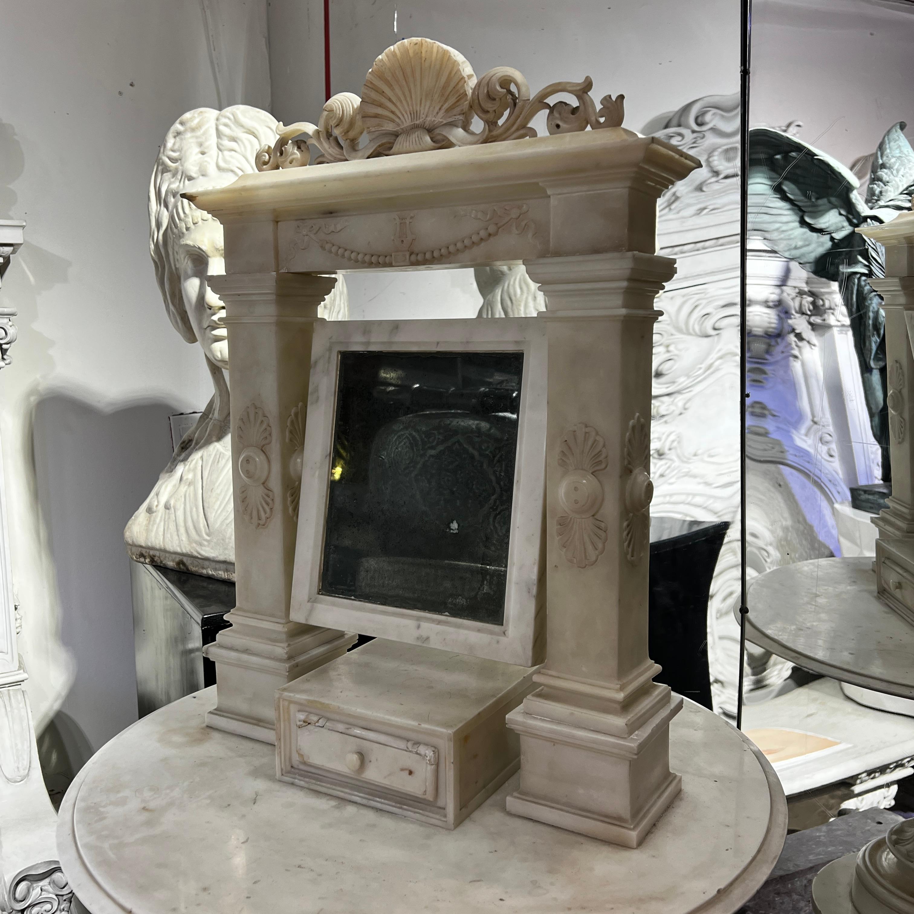 Italian Neoclassical Marble Shaving Mirror, Circa 1810 For Sale 6