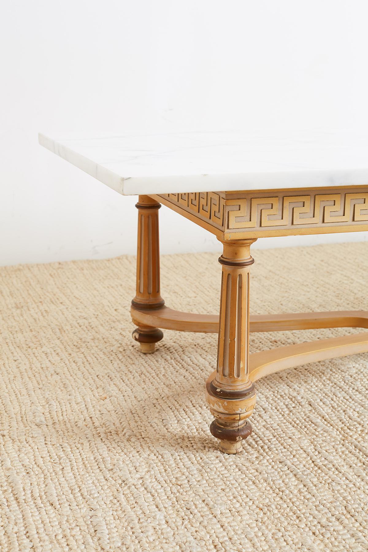 20th Century Italian Neoclassical Marble-Top Coffee Cocktail Table