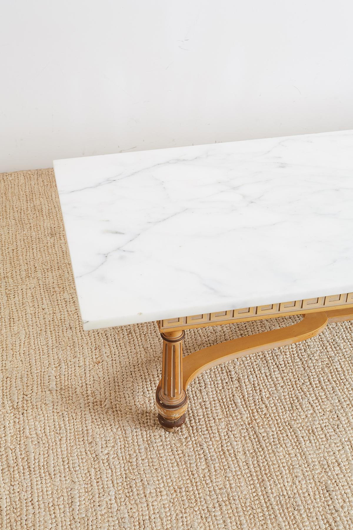 Italian Neoclassical Marble-Top Coffee Cocktail Table 1