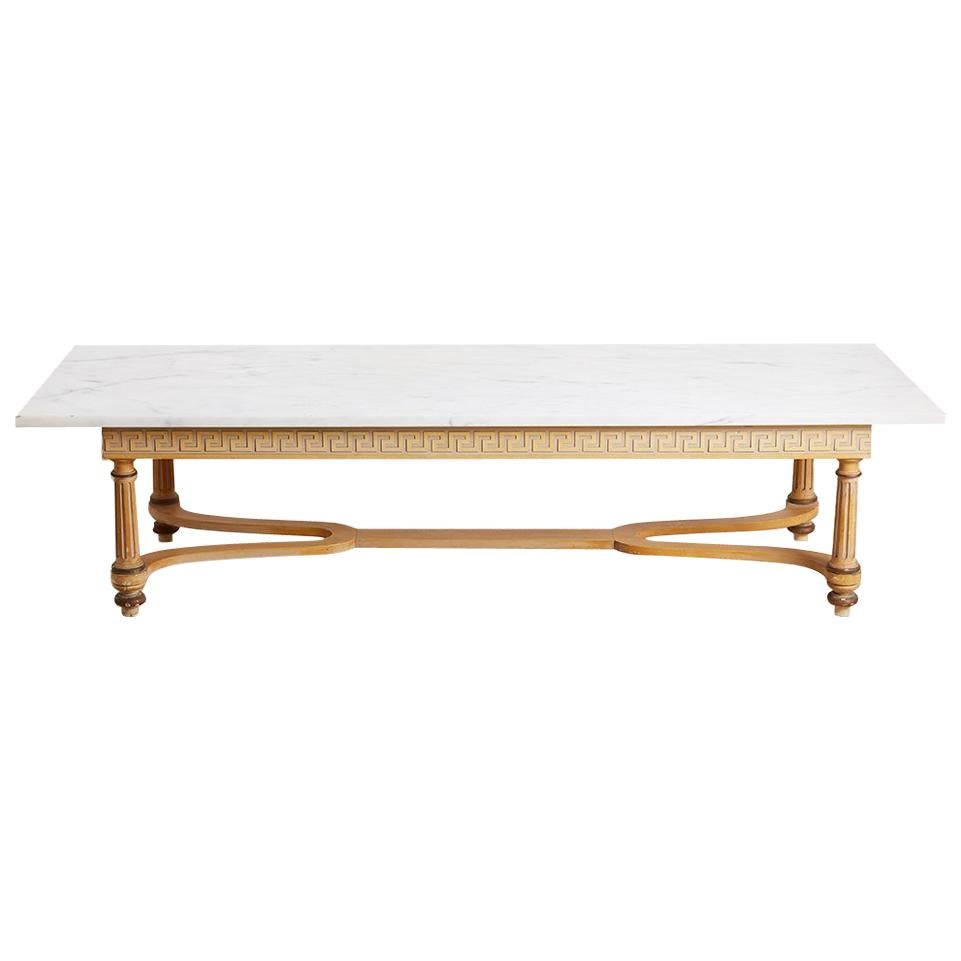 Italian Neoclassical Marble-Top Coffee Cocktail Table