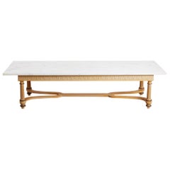 Italian Neoclassical Marble-Top Coffee Cocktail Table