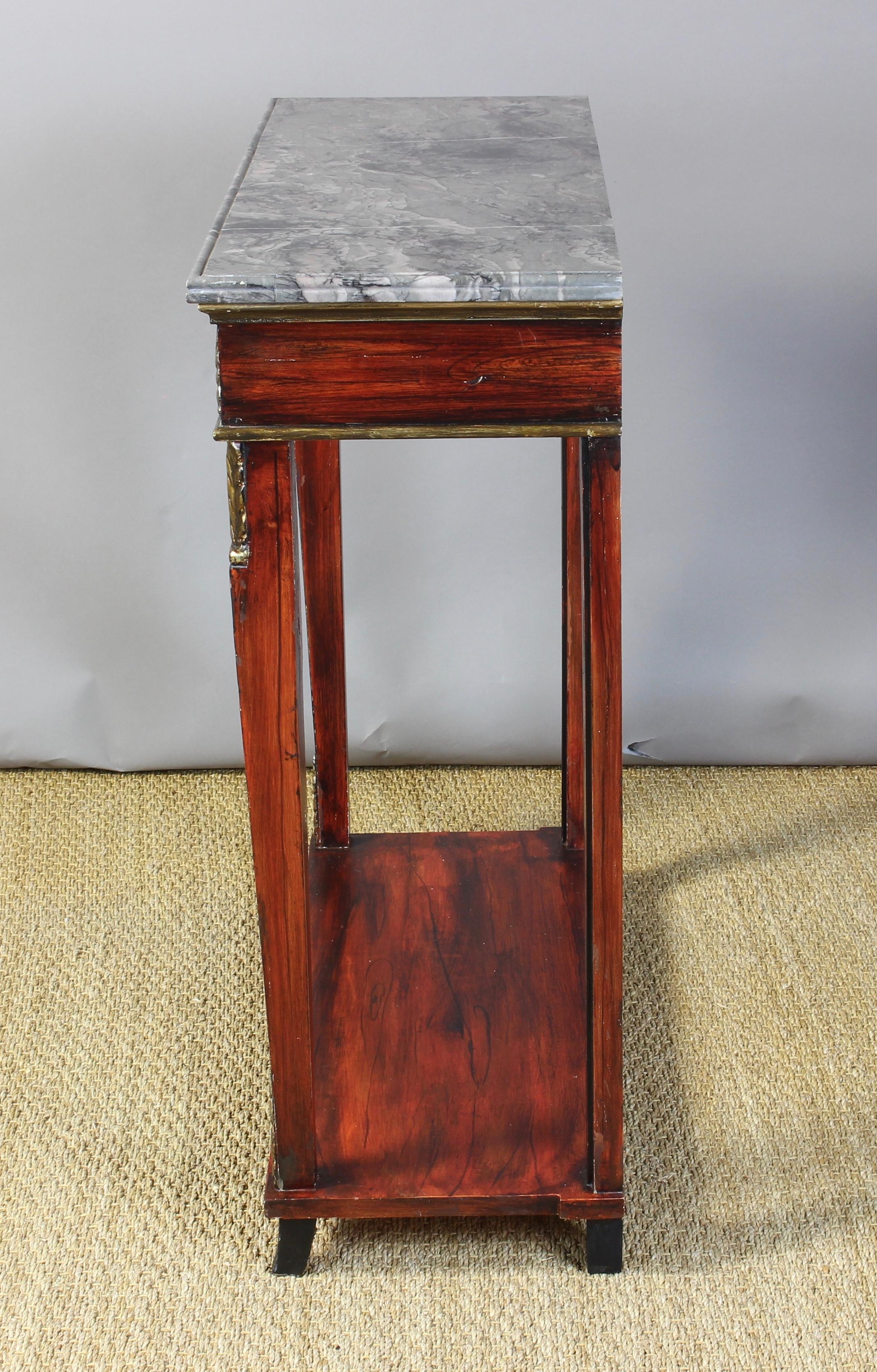 Italian Neoclassical Marble-Topped Console Table In Good Condition In Kilmarnock, VA