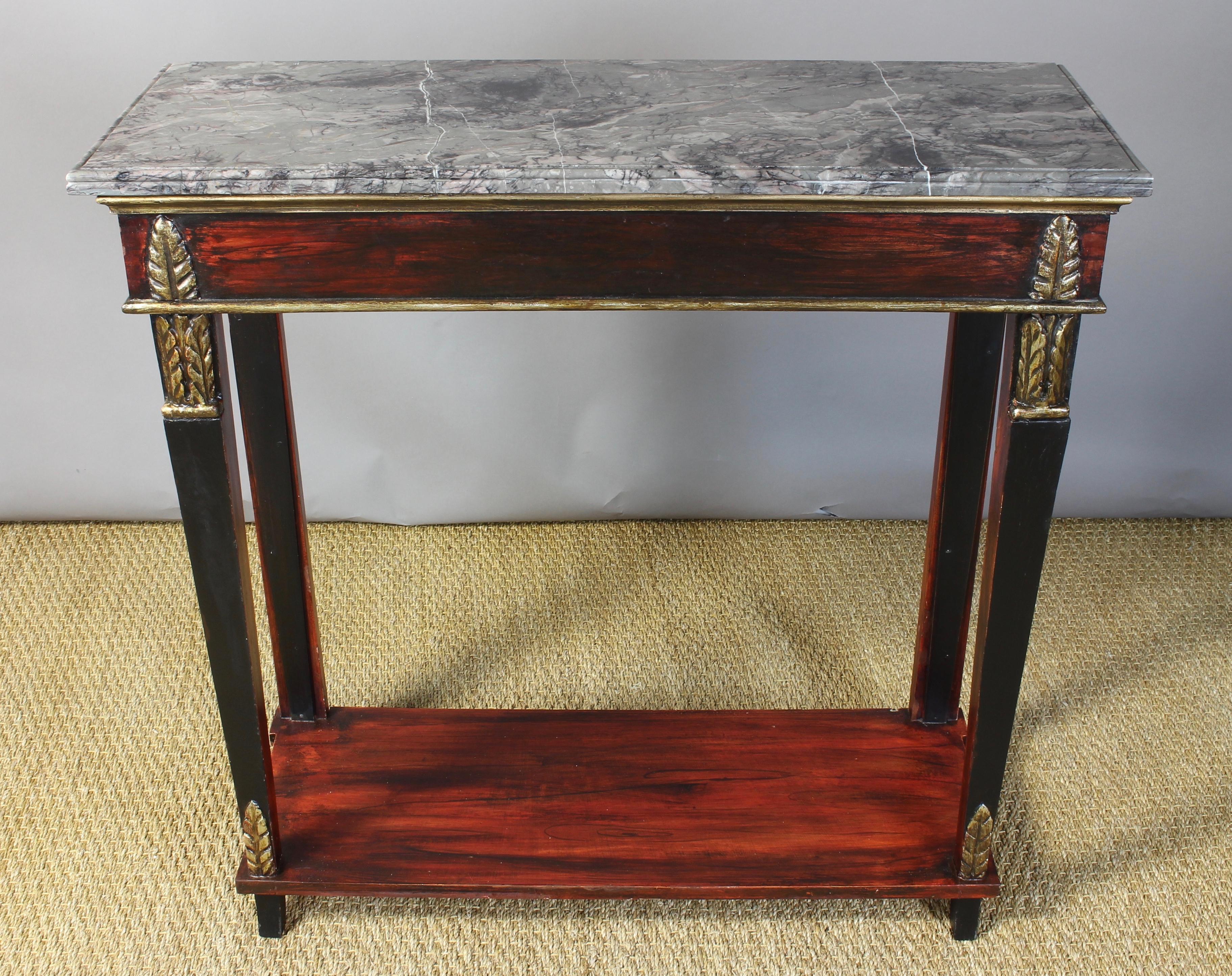 Italian Neoclassical Marble-Topped Console Table 2